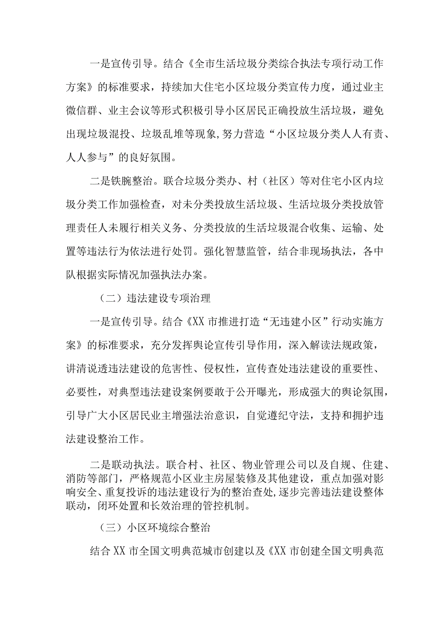 XX区综合行政执法局2023年执法进小区专项整治工作方案.docx_第2页