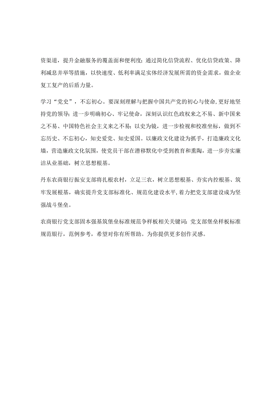 农商银行党支部固本强基筑堡垒 标准规范争样板.docx_第2页