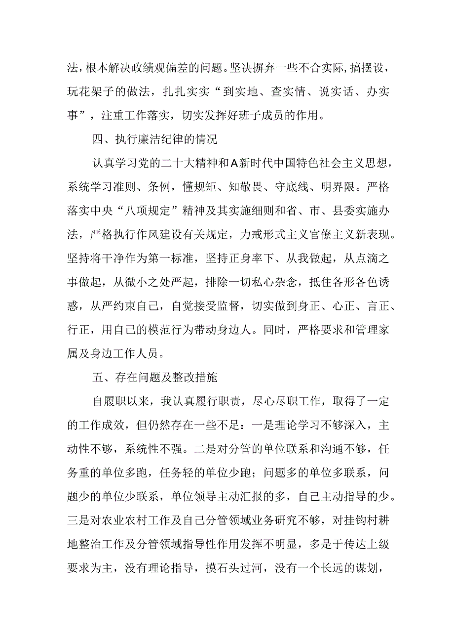 乡镇副镇长2023年度述责述廉报告（党风廉政建设责任制及个人廉洁自律情况总结）.docx_第3页