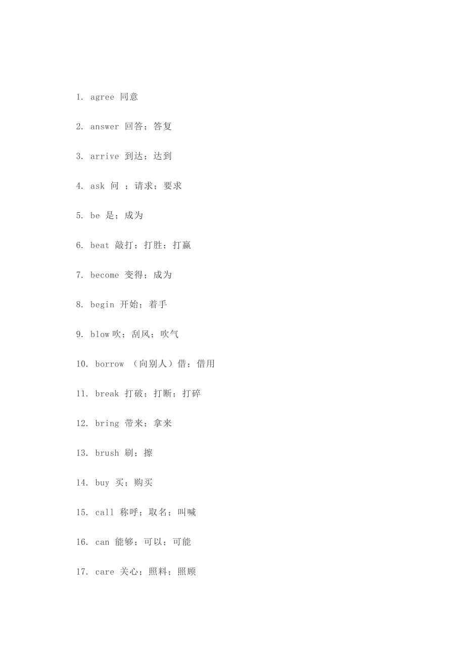 初中英语最核心的词汇之动词 （176个）.docx_第1页