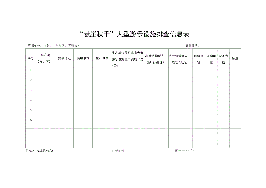 “悬崖秋千”大型游乐设施排查信息表.docx_第1页