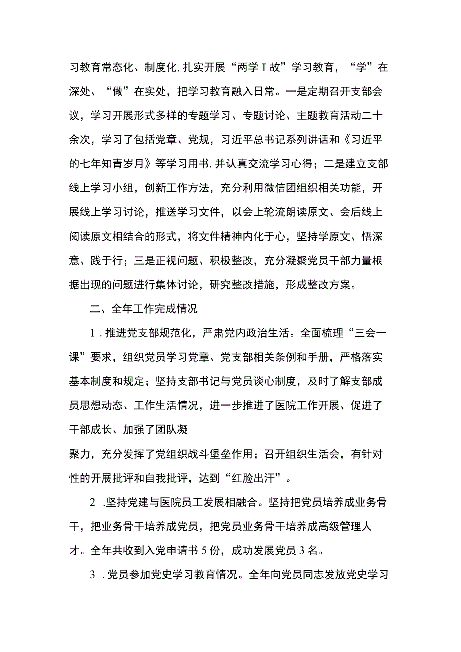 医院党支部工作总结.docx_第2页