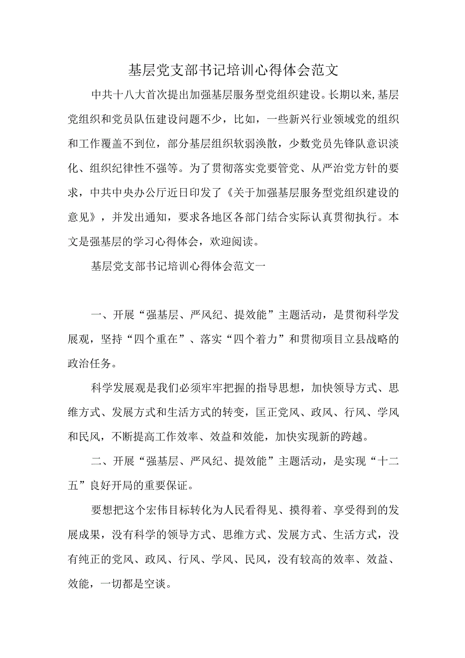 基层党支部书记培训心得体会范文.docx_第1页