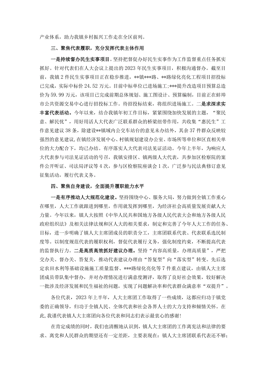 镇2023年上半年人大主席团工作报告.docx_第2页