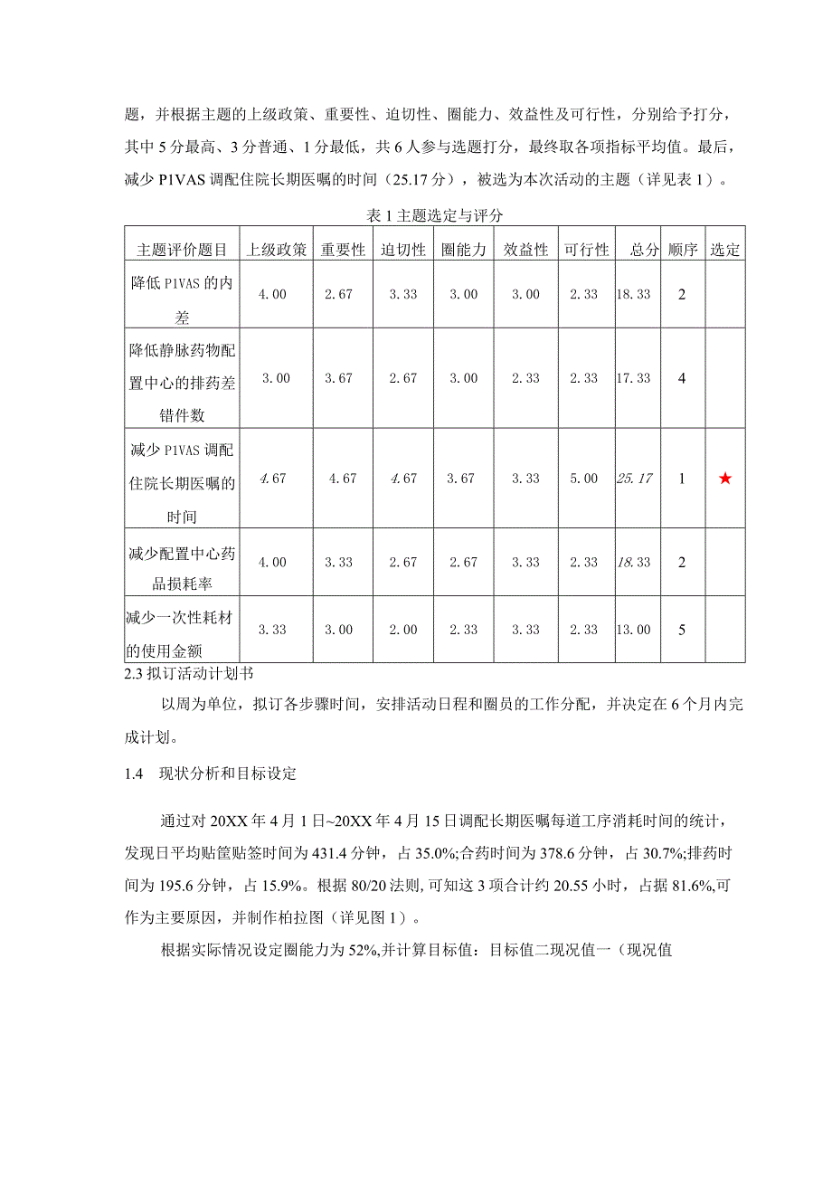 缩短PIVAS住院长期医嘱调配时间“品管圈”应用静配中心质量持续改进案例.docx_第2页