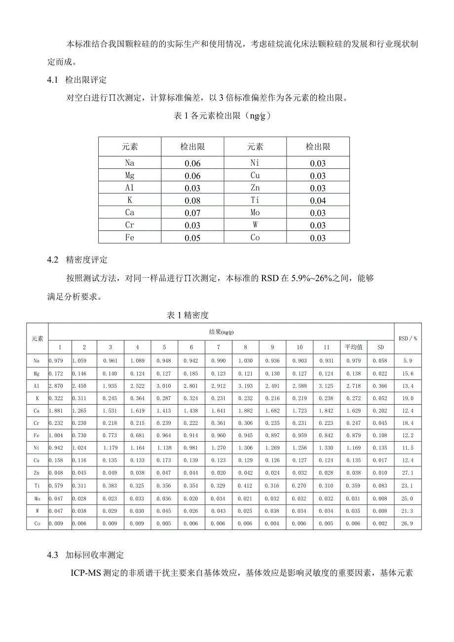 流化床法颗粒硅总金属含量的测定 电感耦合等离子体质谱法编制说明.docx_第3页