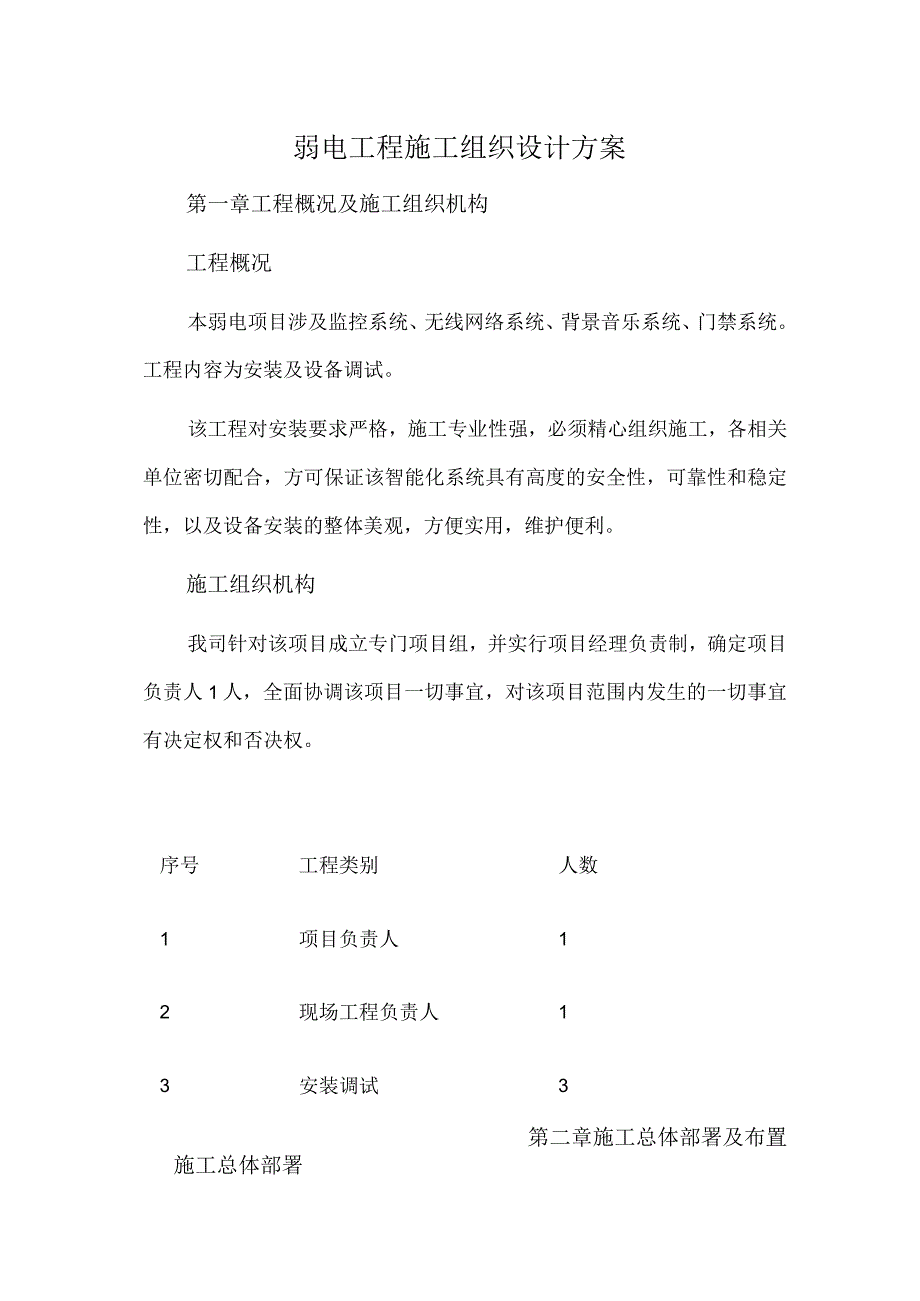 弱电工程施工组织设计方案.docx_第1页