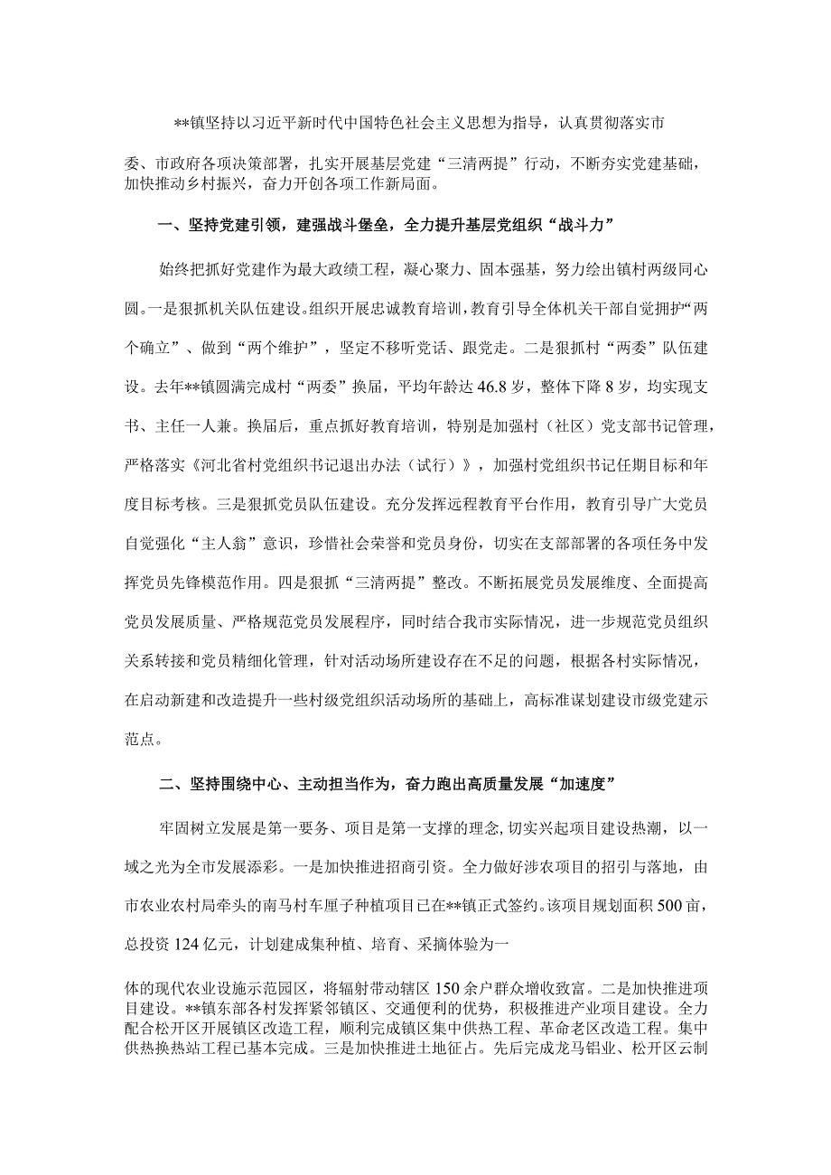 镇践行乡村振兴战略工作总结.docx_第1页