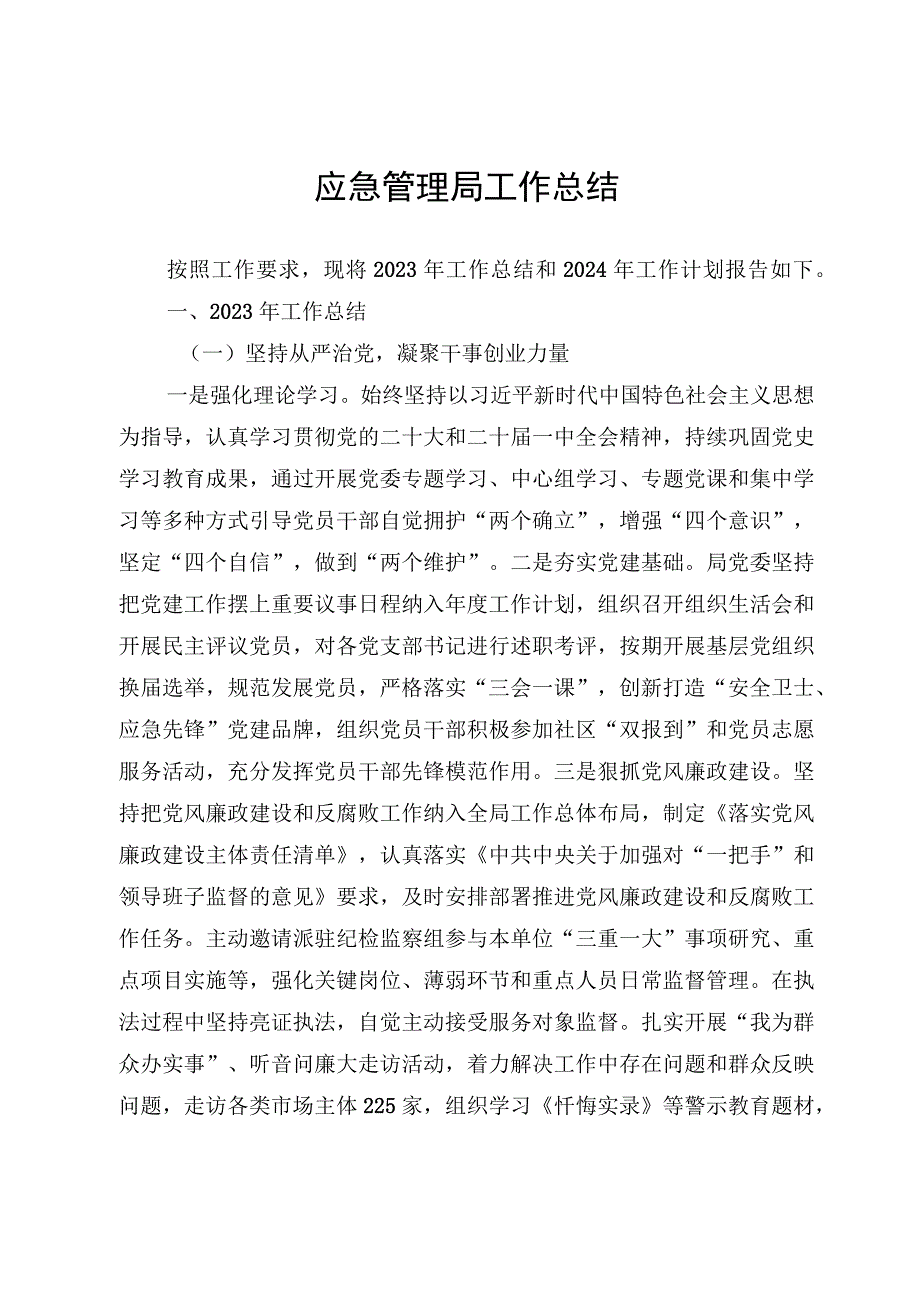 应急管理局工作总结.docx_第1页