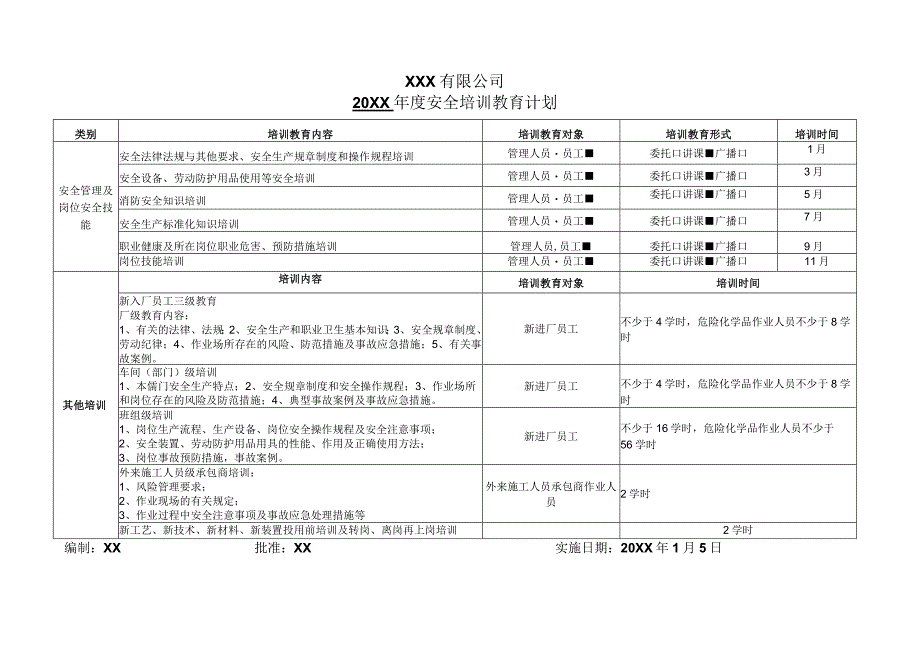 年度安全培训教育计划.docx_第1页