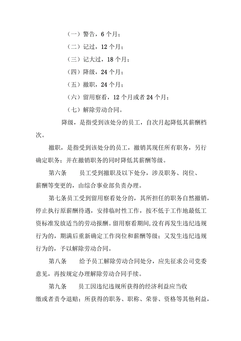 燃气有限公司员工违纪违规行为处分规定.docx_第2页