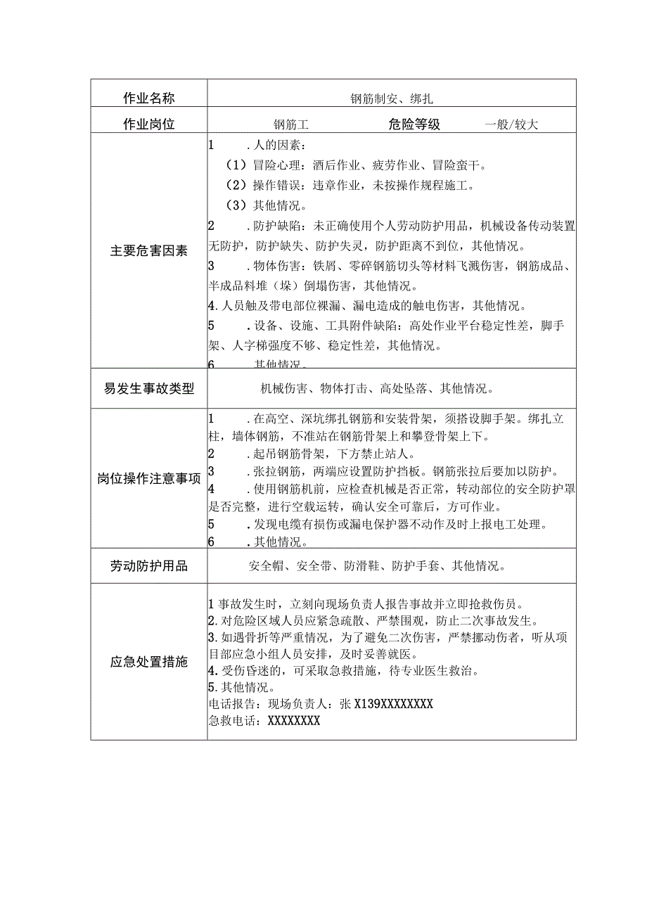 钢筋工安全操作规程清单.docx_第1页