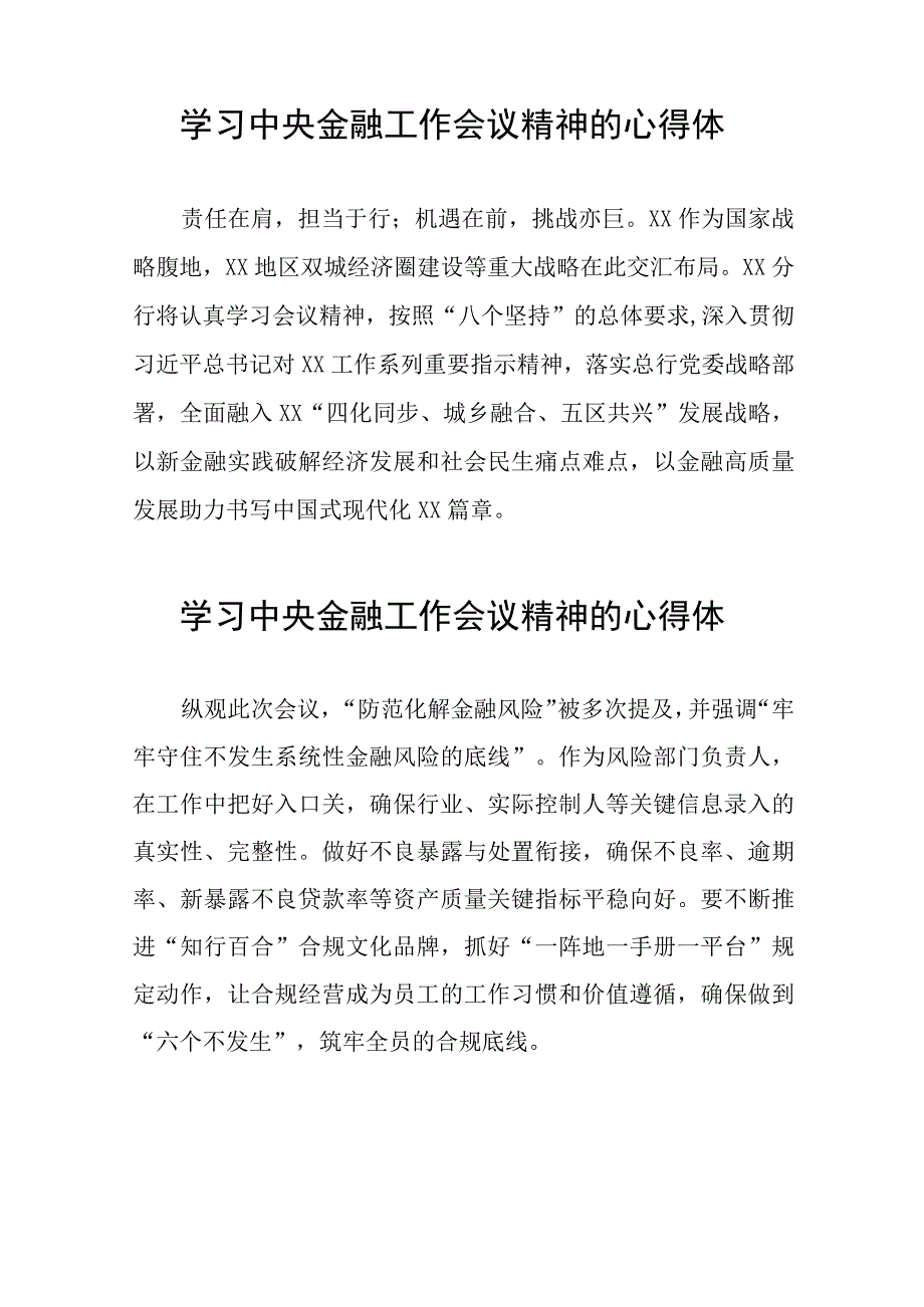 2023中央金融工作会议精神心得体会发言材料28篇.docx_第3页