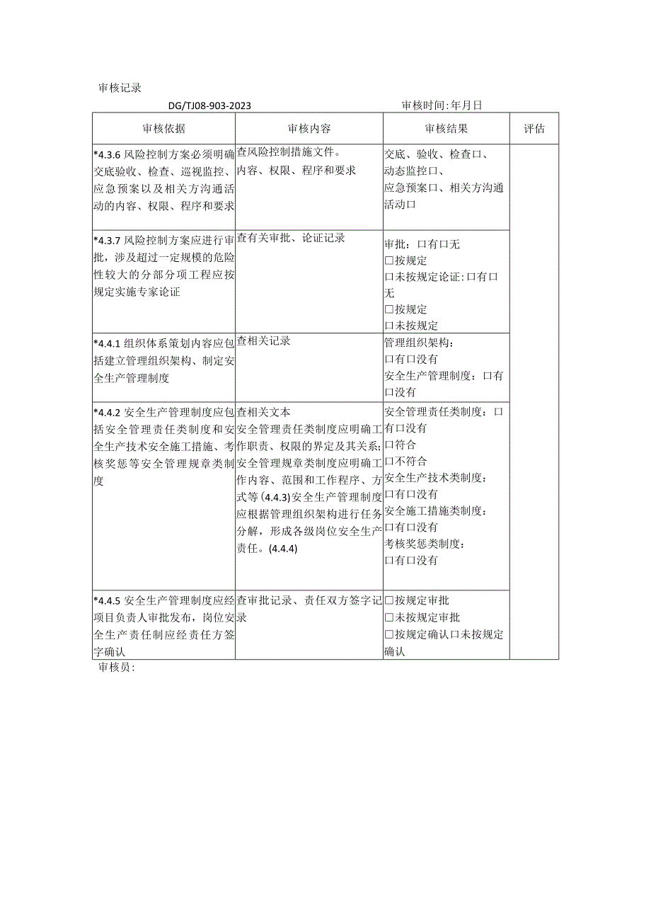 上海市现场施工安全生产管理体系审核记录.docx_第3页