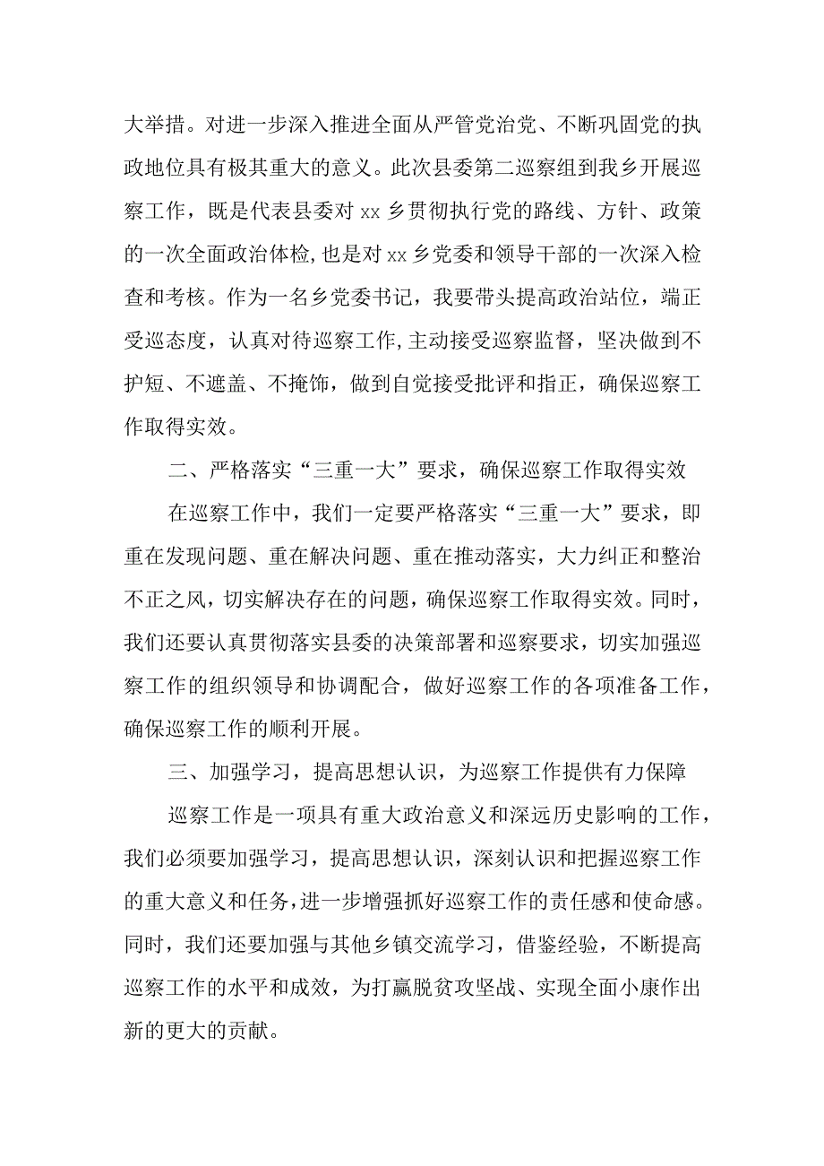 乡党委书记在县委巡察工作动员会上的表态发言.docx_第2页