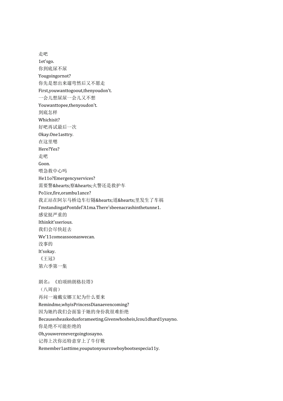 The Crown《王冠》第六季第一集完整中英文对照剧本.docx_第1页
