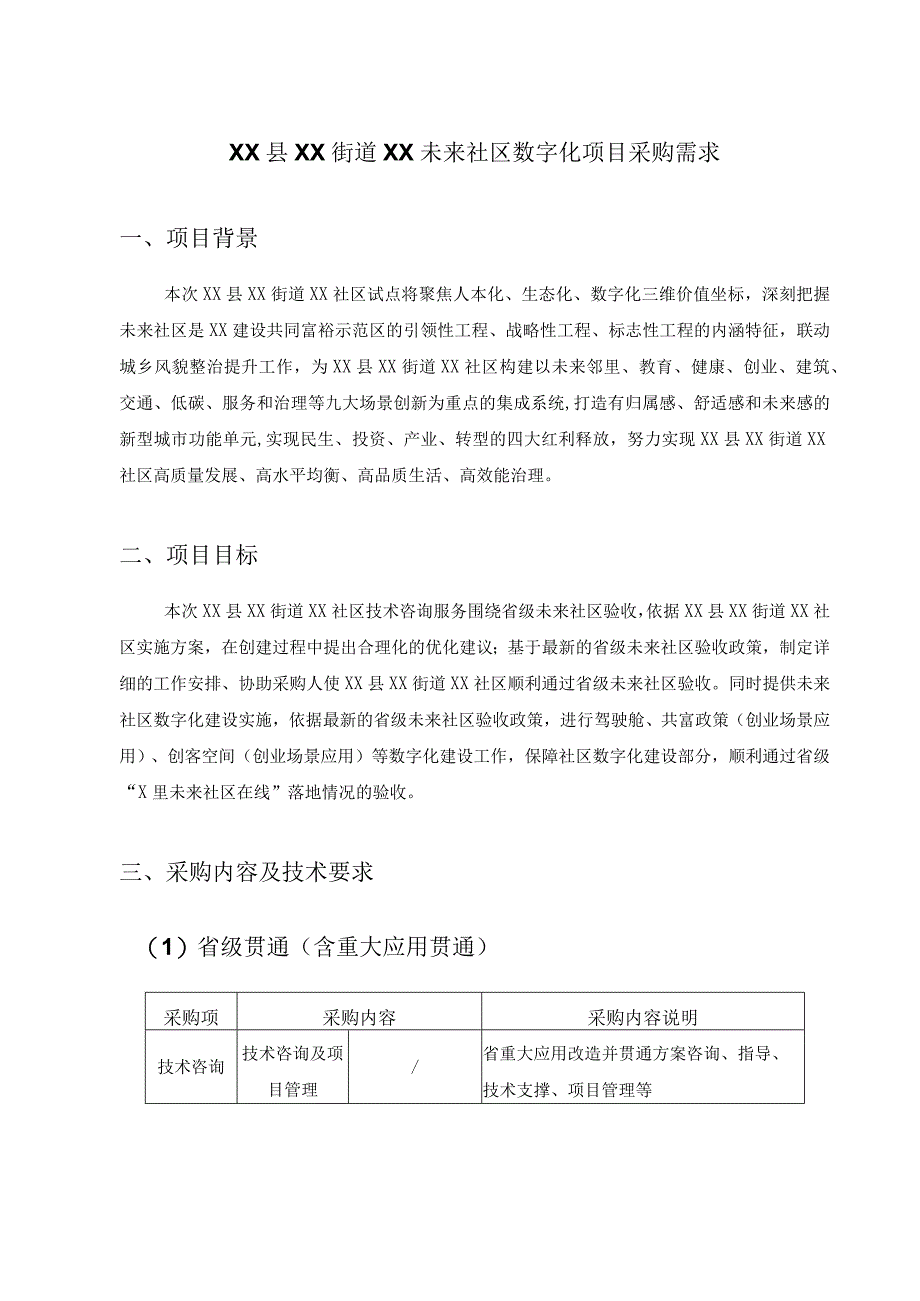 XX县XX街道XX未来社区数字化项目采购需求.docx_第1页