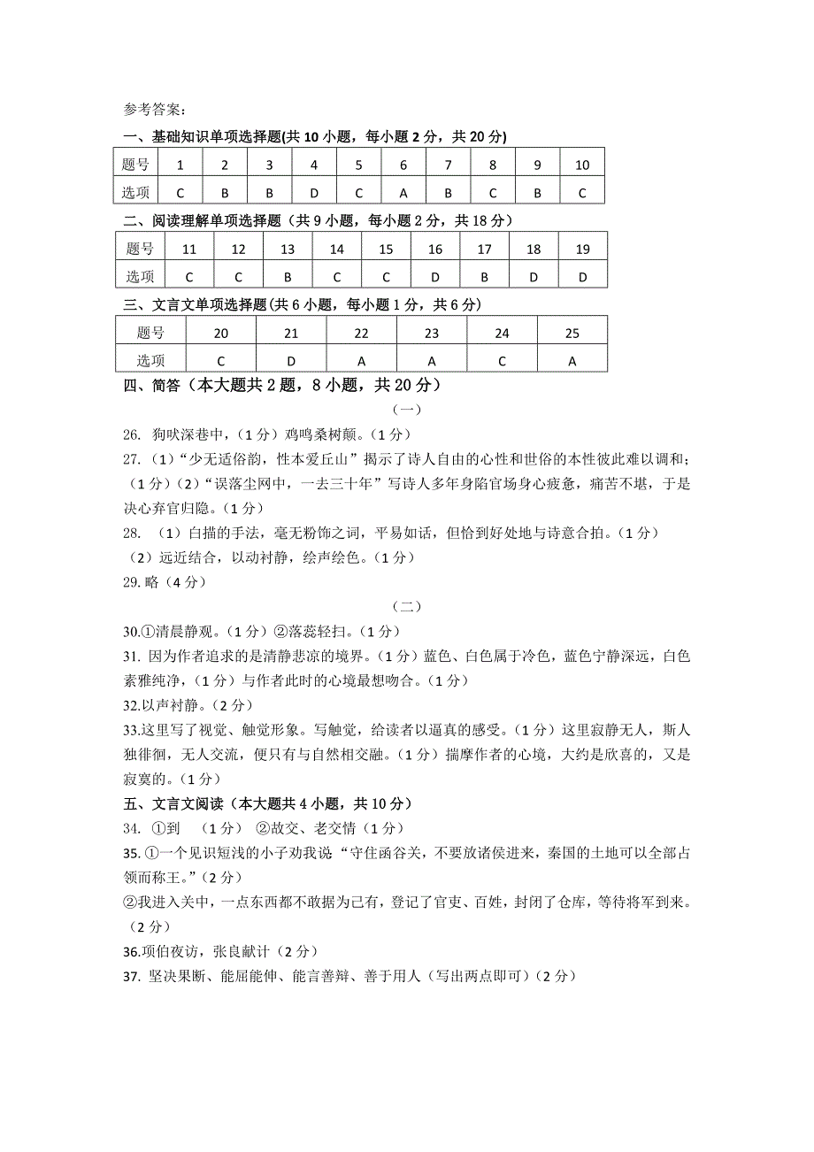 普通高校对口单招高三年级调研考试答案.docx_第1页