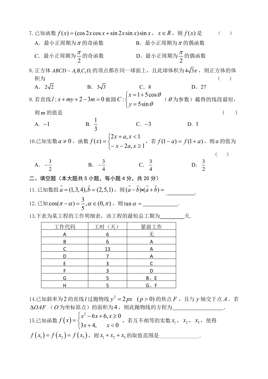 江苏省职业学校对口单招数学试卷含答案（五市联考）.docx_第2页