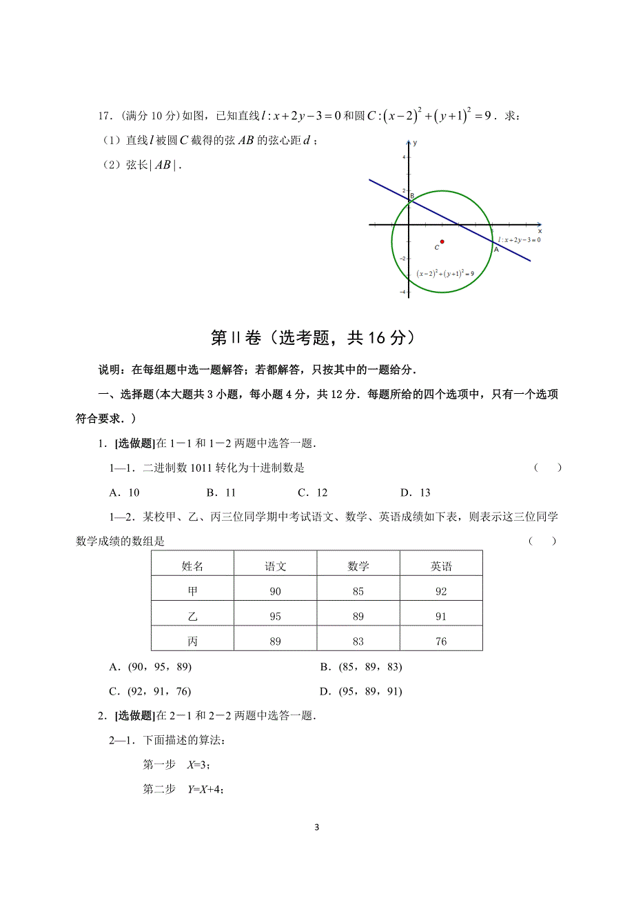 江苏省中等职业学校职教高考数学水平测试.doc_第3页