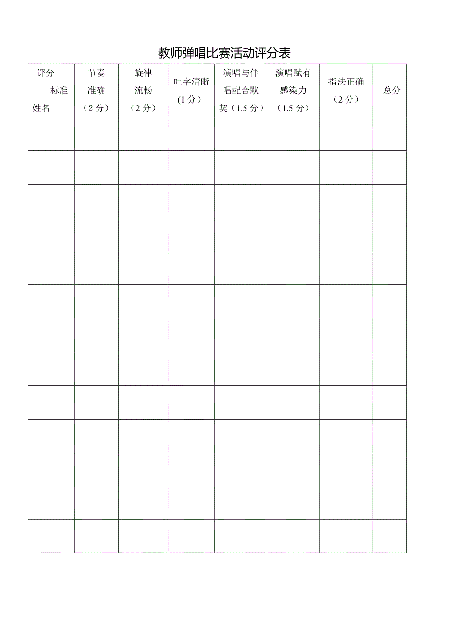 幼儿园教师弹唱比赛活动方案和评分表.doc_第2页