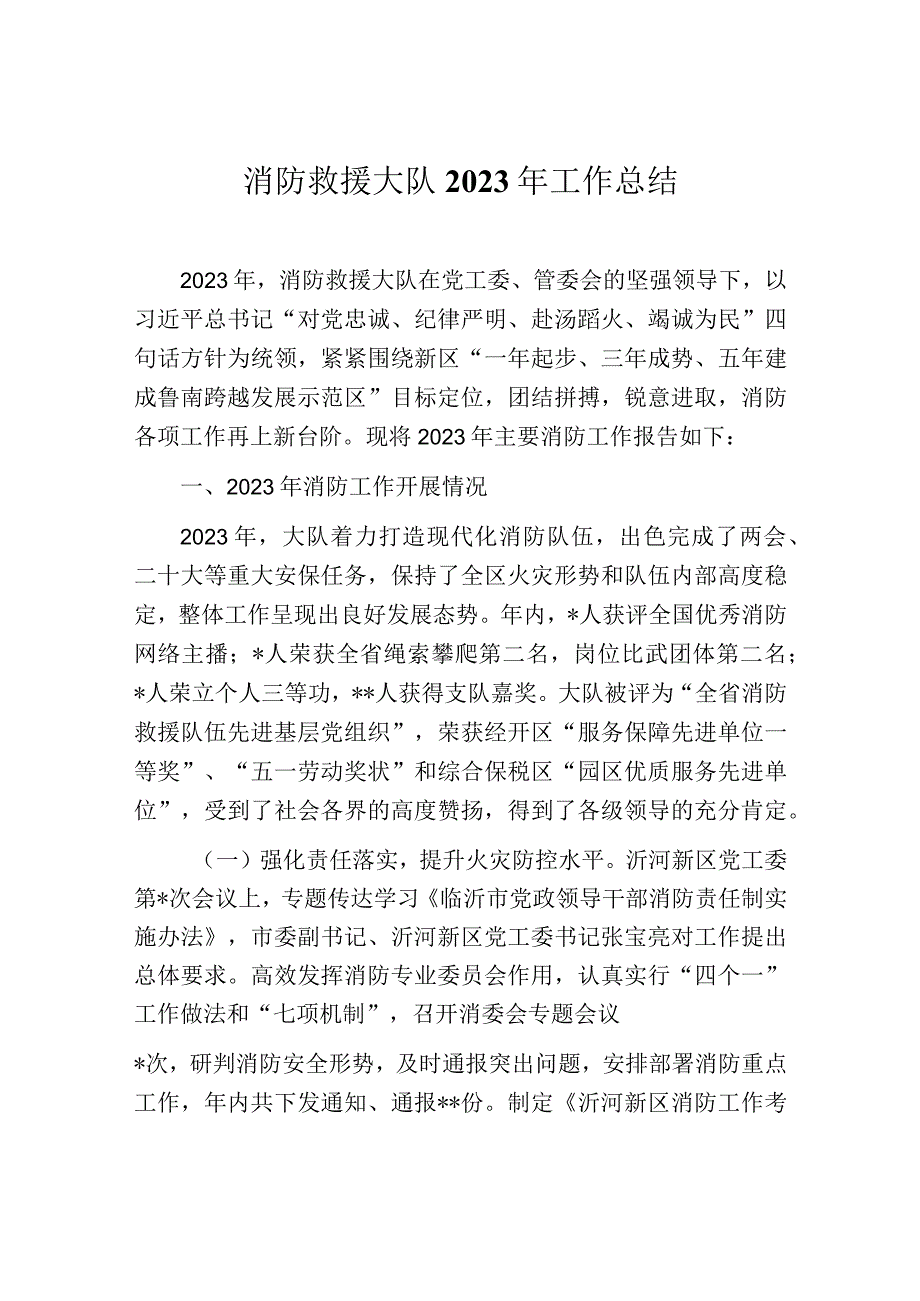 消防救援大队2022年工作总结.docx_第1页