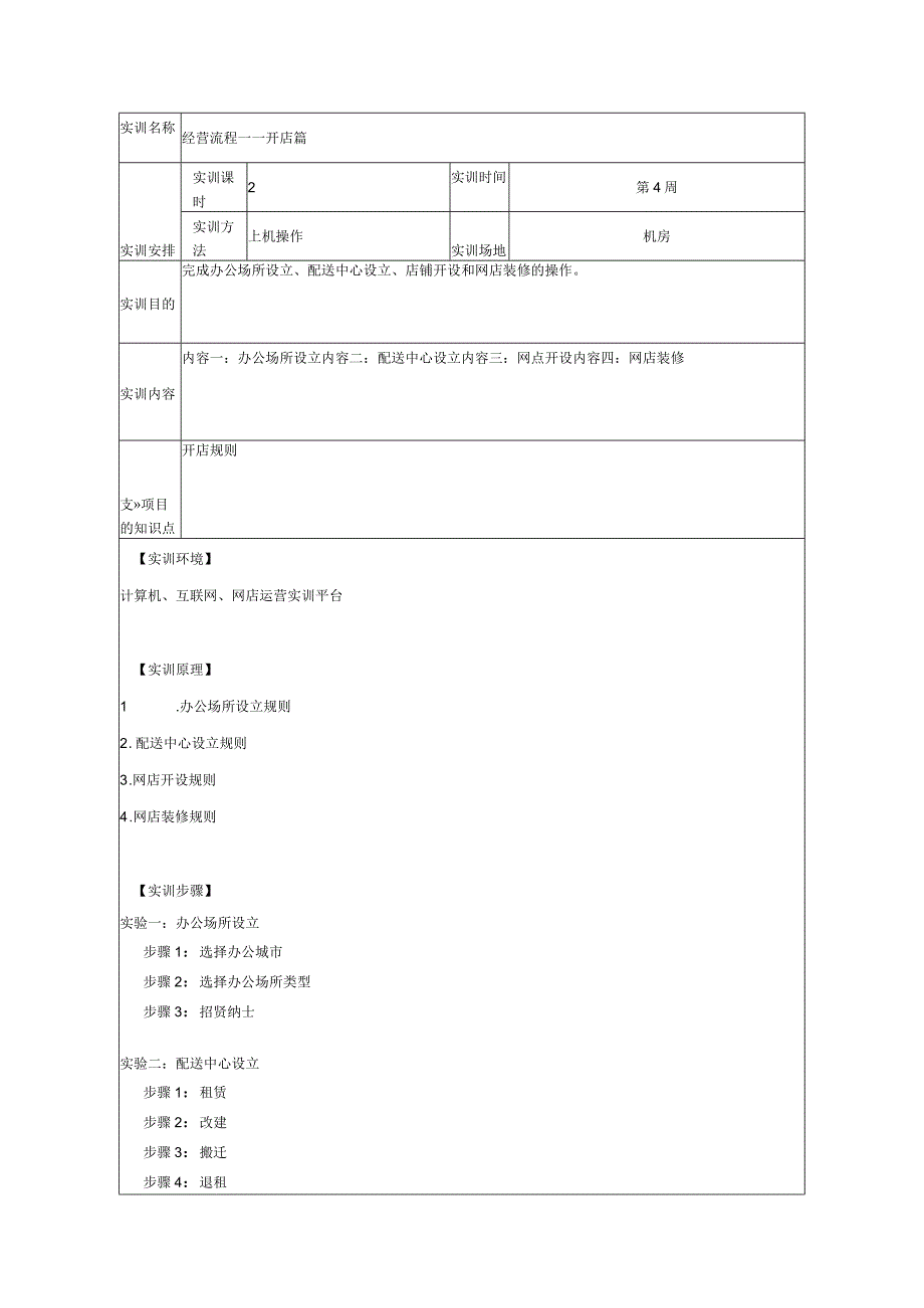 电子商务沙盘运营与推广课程教案-实训.docx_第1页