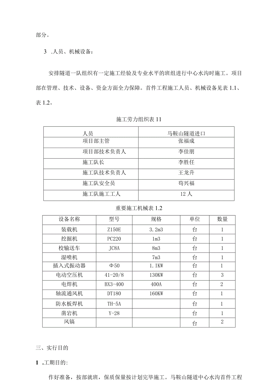 隧道中心水沟施工首个工程计划.docx_第3页