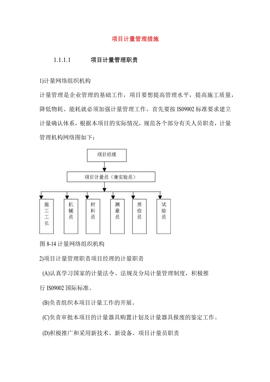 项目计量管理措施.docx_第1页