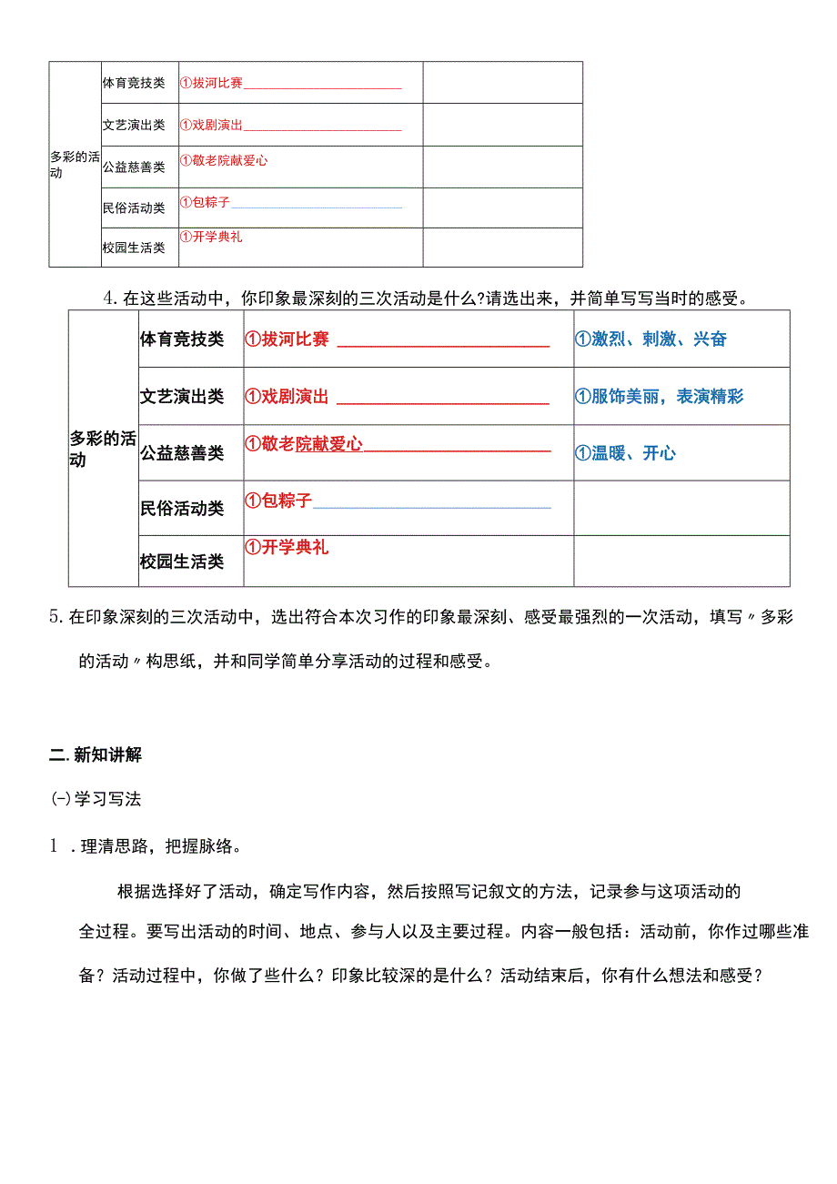 （核心素养目标）第二单元 习作：多彩的活动 教案设计.docx_第2页