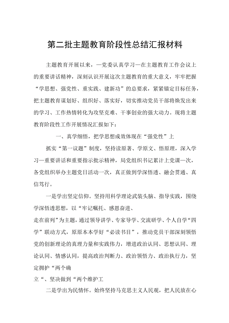 第二批主题教育总结汇报材料.docx_第1页