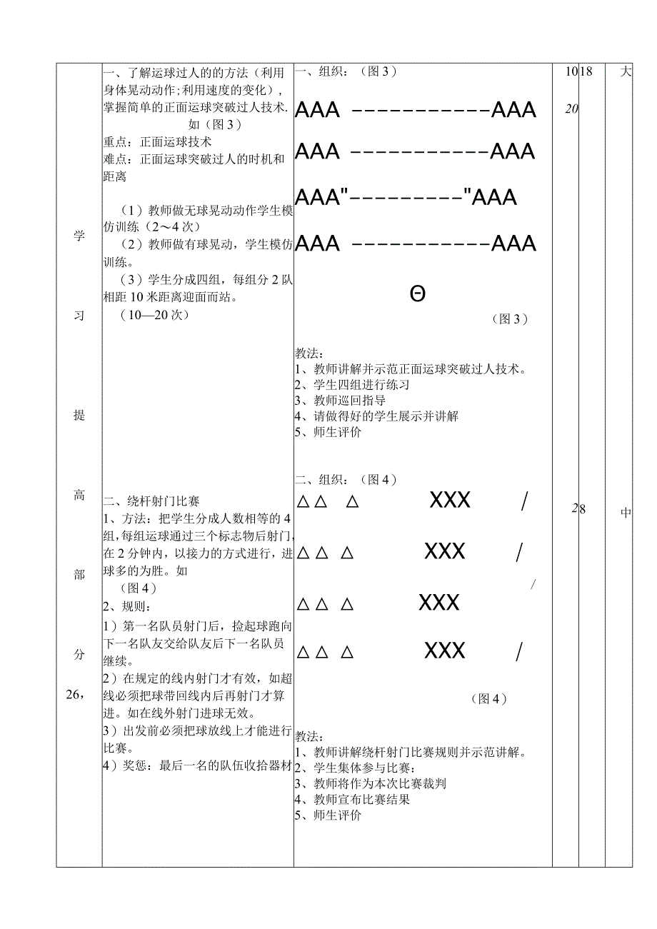 正面运球突破过人教学设计-人教版五年级体育与健康上册.docx_第2页