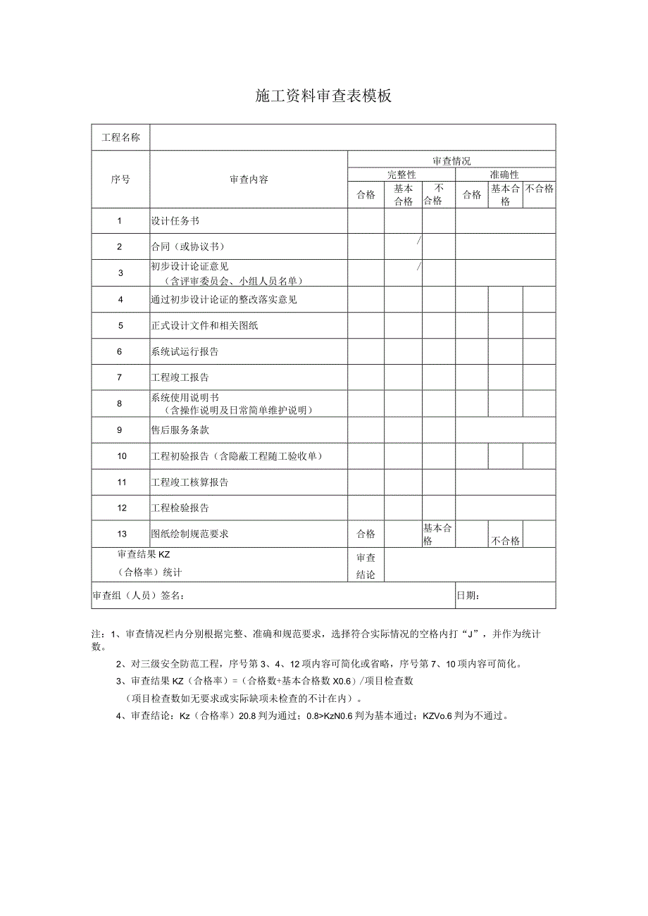 施工资料审查表模板.docx_第1页