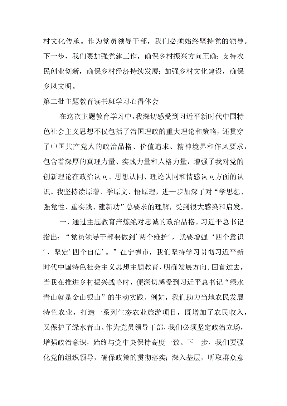 有关第二批主题教育读书班学习心得体会（4篇）.docx_第3页