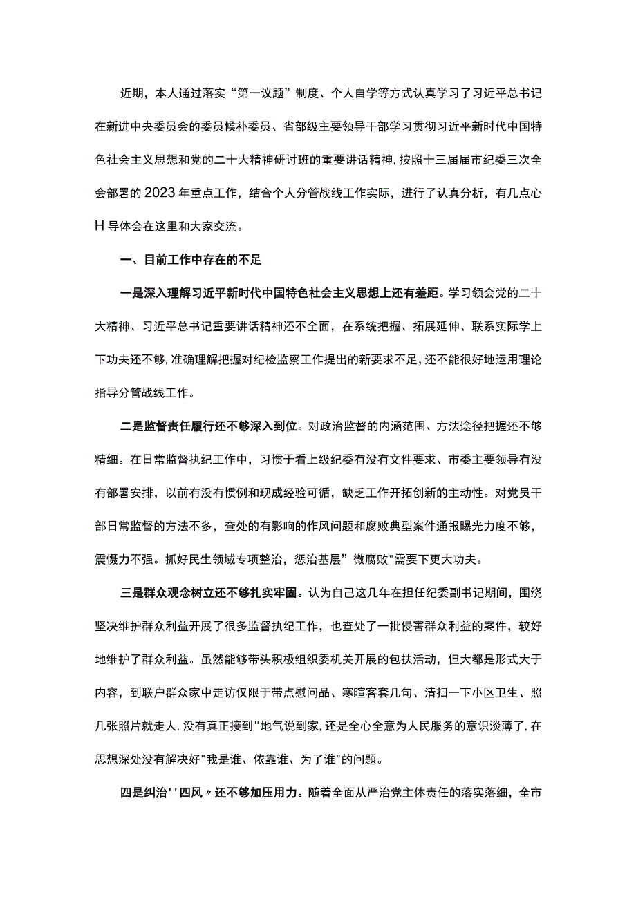 纪委副书记专题研讨材料.docx_第1页