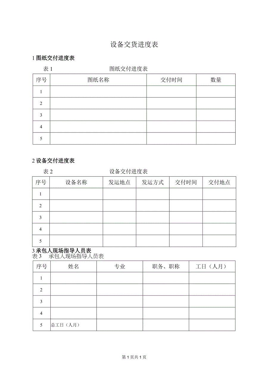 设备交货进度表（2023年）.docx_第1页