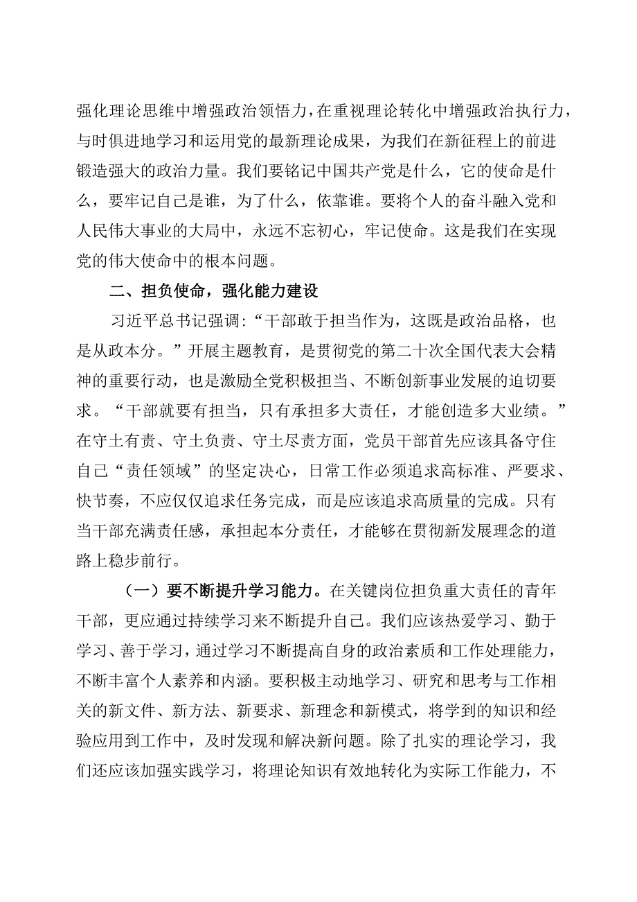 青年干部主题教育党课讲稿第二批可用.docx_第3页