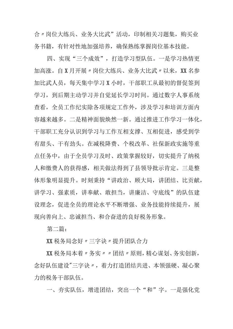 某税务局加强高素质专业化干部队伍建设经验交流材料.docx_第3页