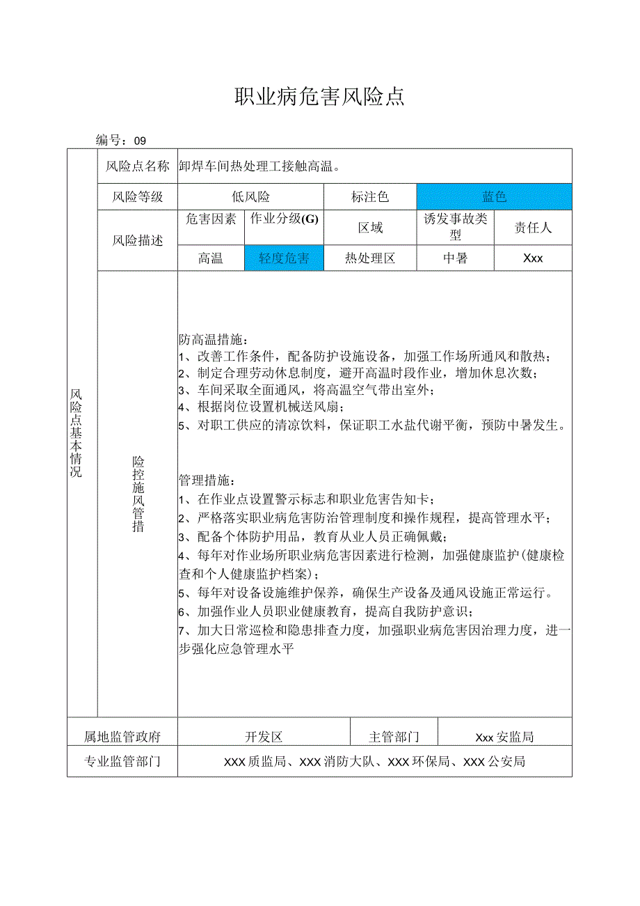 职业病危害风险点—铆焊车间热处理工接触高温.docx_第1页