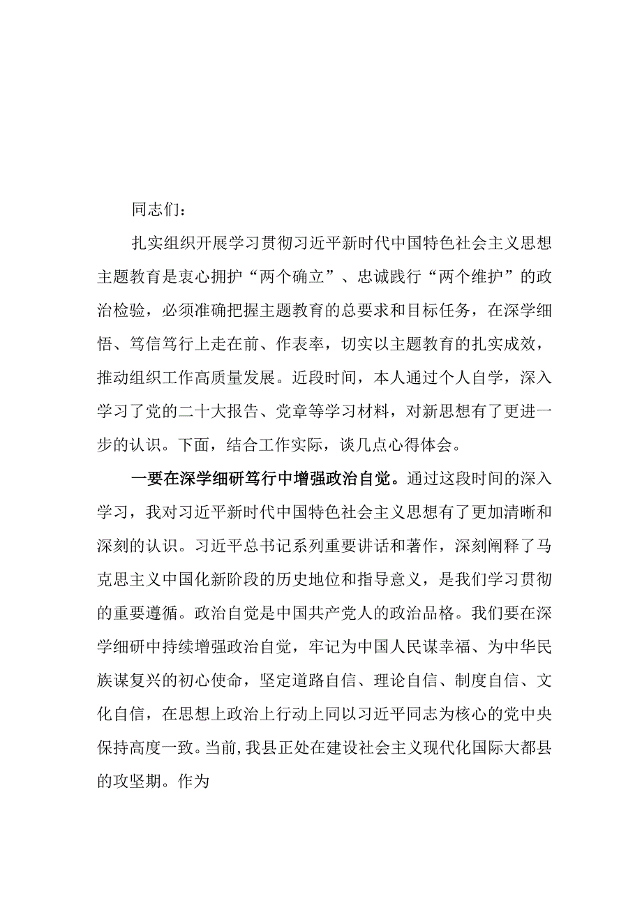 （5篇）政协主席政协干部2023第二批主题教育心得体会研讨发言材料.docx_第1页