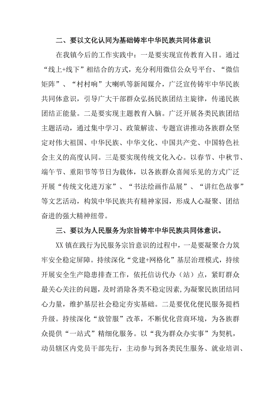 （6篇）2023学习“铸牢中华民族共同体意识推进新时代党的民族工作高质量发展”心得体会研讨发言.docx_第2页