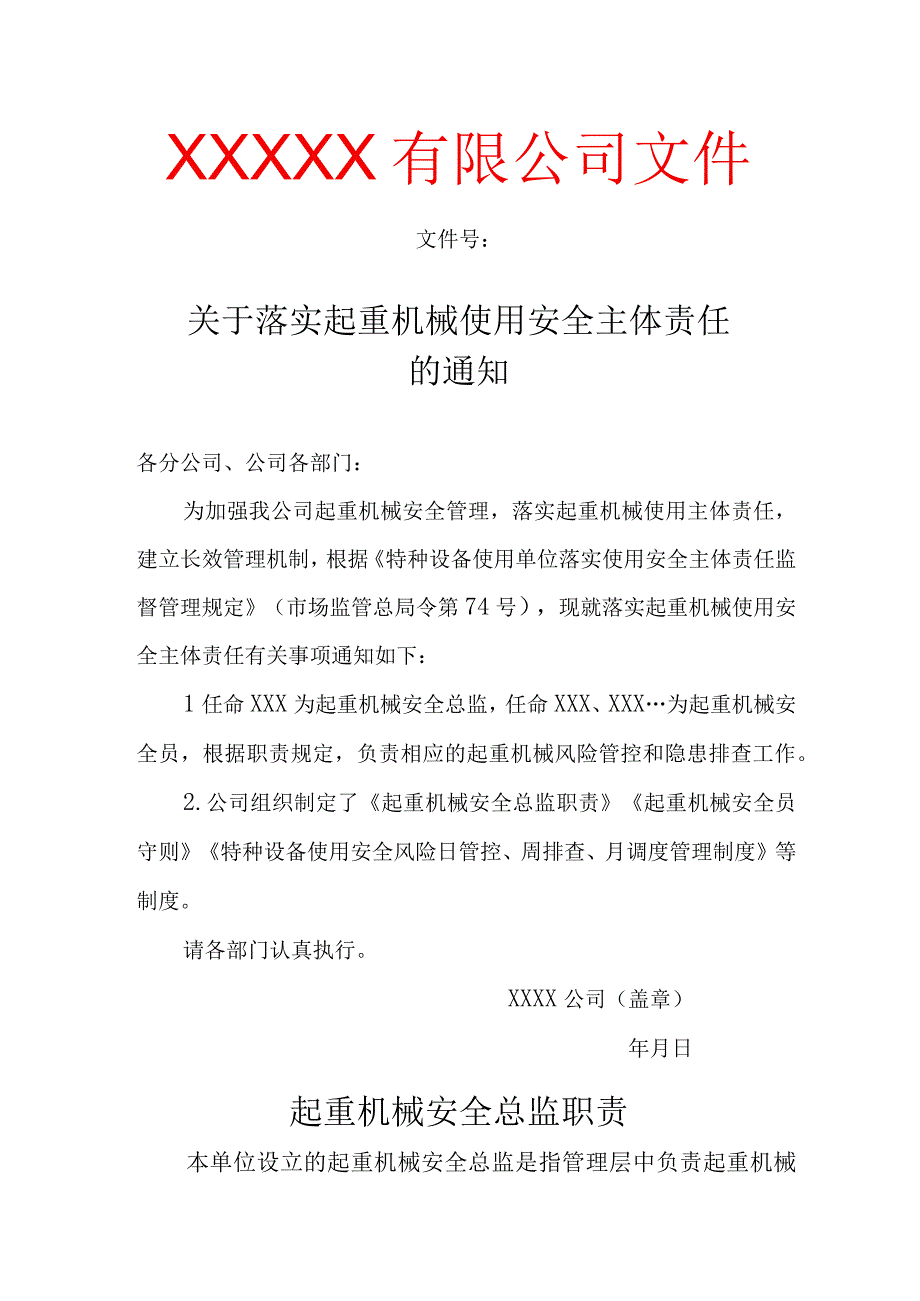 起重机械使用单位安全主体责任资料（参考模板）.docx_第3页