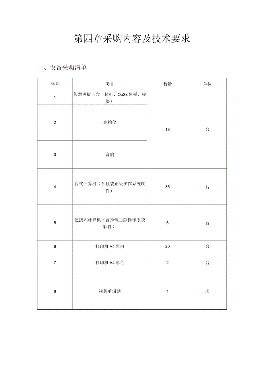 第四章采购内容及技术要求.docx_第1页