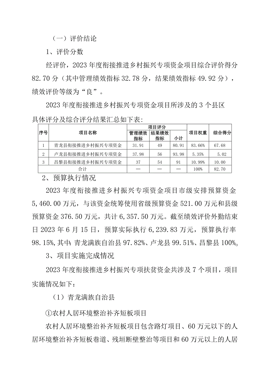 秦皇岛市2022年度财政衔接推进乡村振兴资金项目支出绩效评价报告.docx_第3页