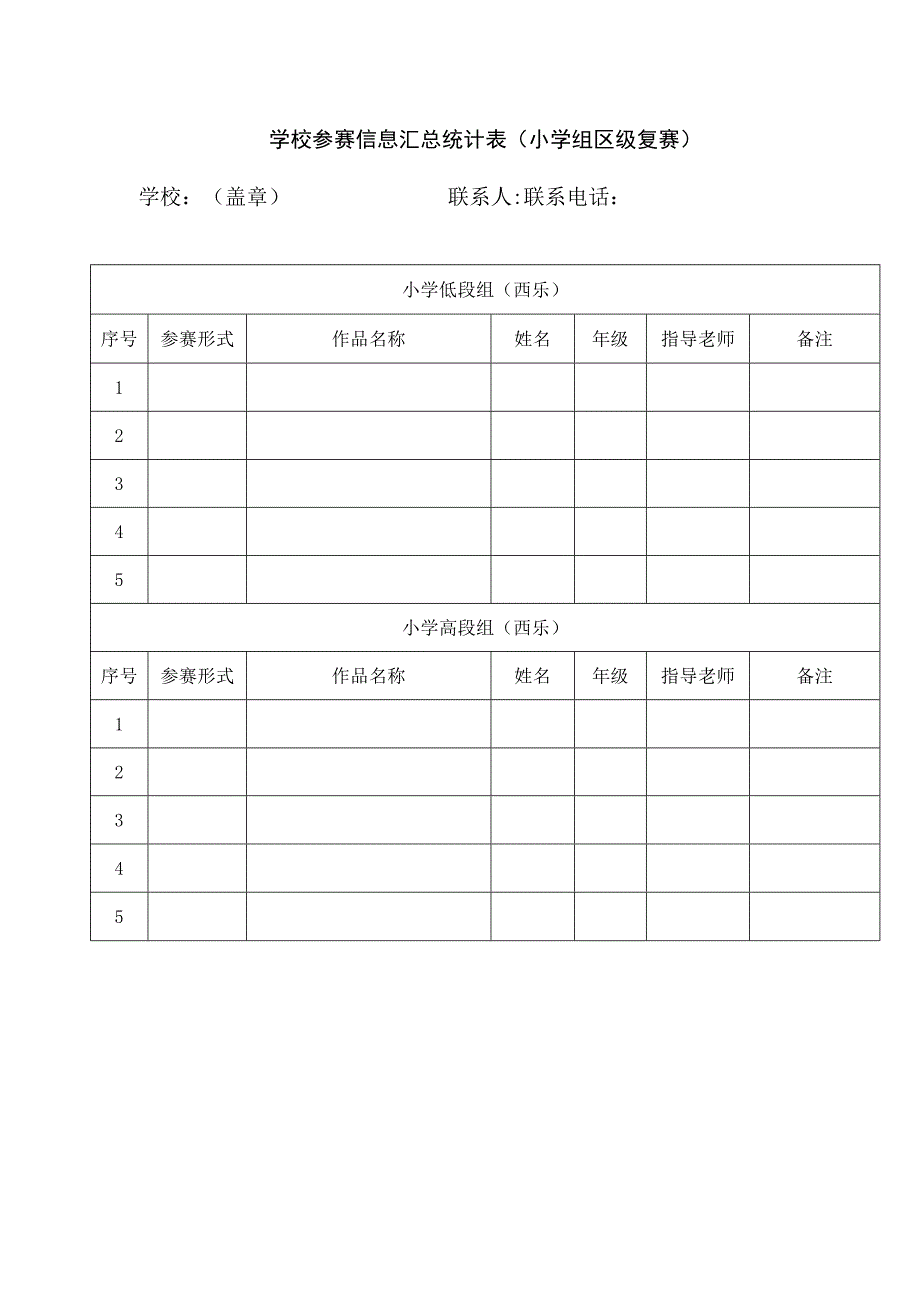 西湖区“棒伢儿”器乐单项比赛学校参赛信息汇总统计表小学组区级复赛.docx_第2页