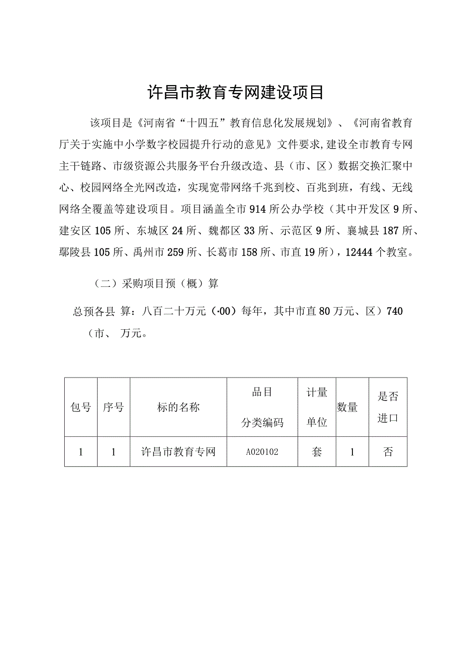 许昌市教育专网建设项目.docx_第1页