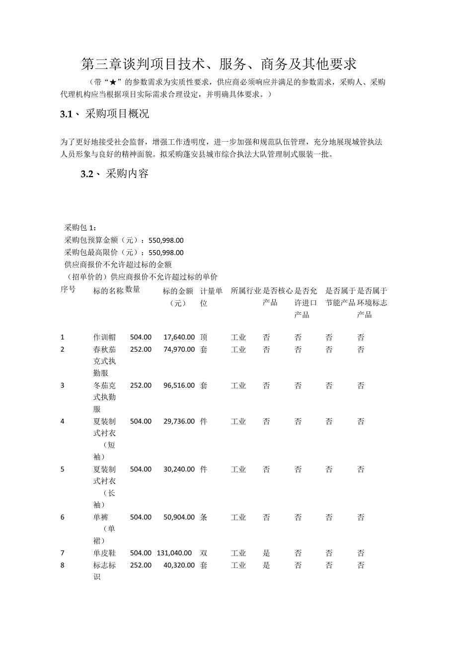 第三章谈判项目技术、服务、商务及其他要求.docx_第1页