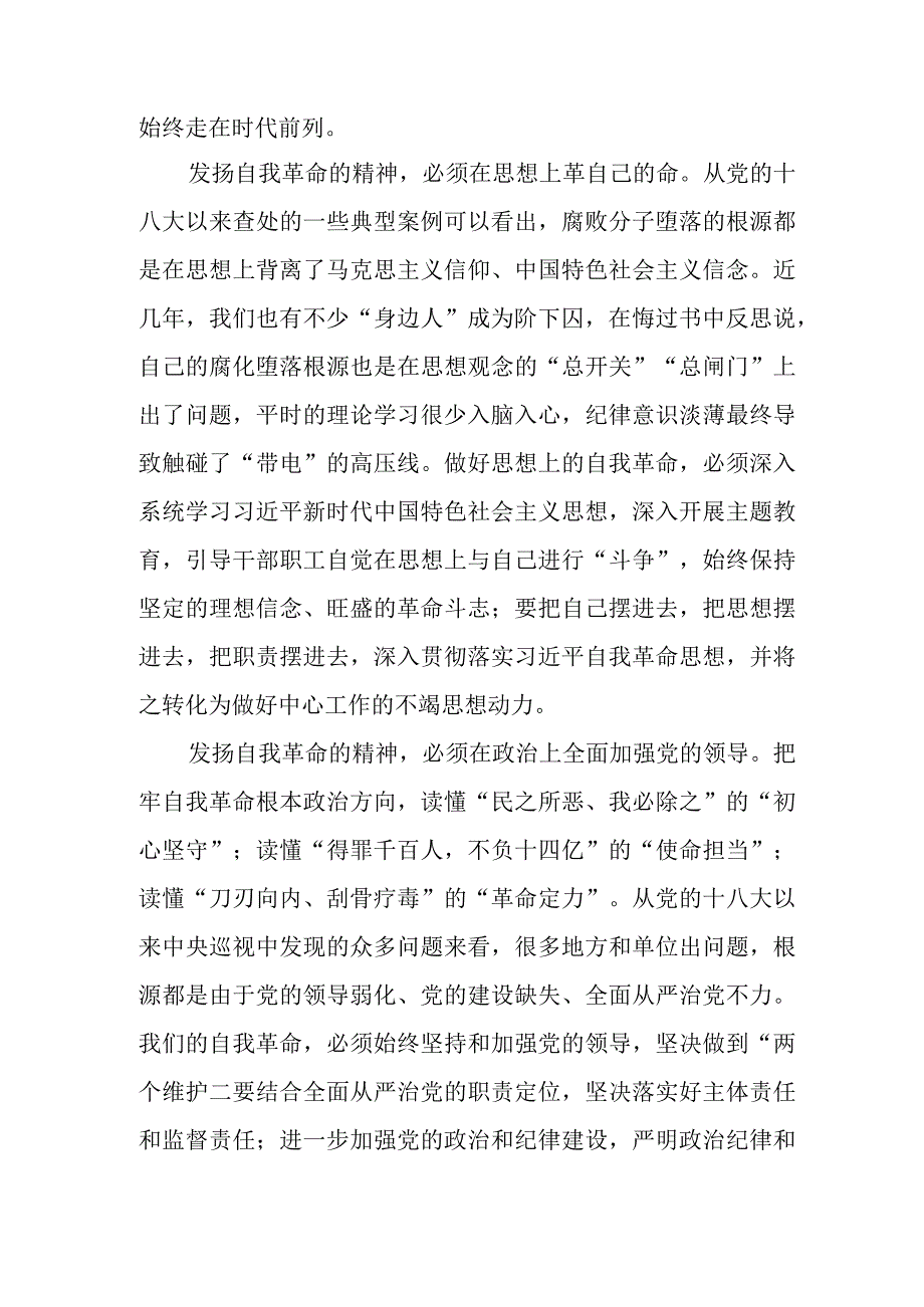 （10篇）学习《论党的自我革命》心得体会研讨交流发言材料.docx_第3页