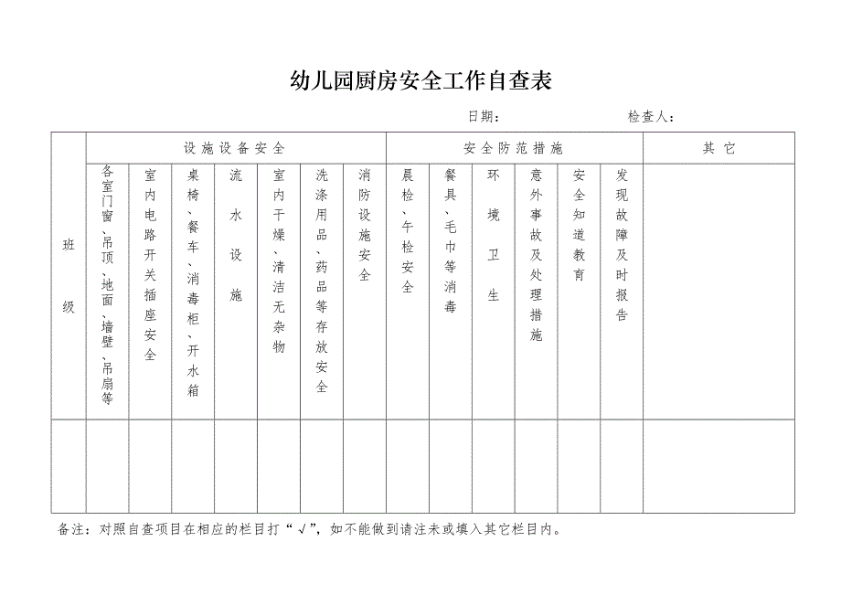 幼儿园班级安全工作自查表.doc_第2页