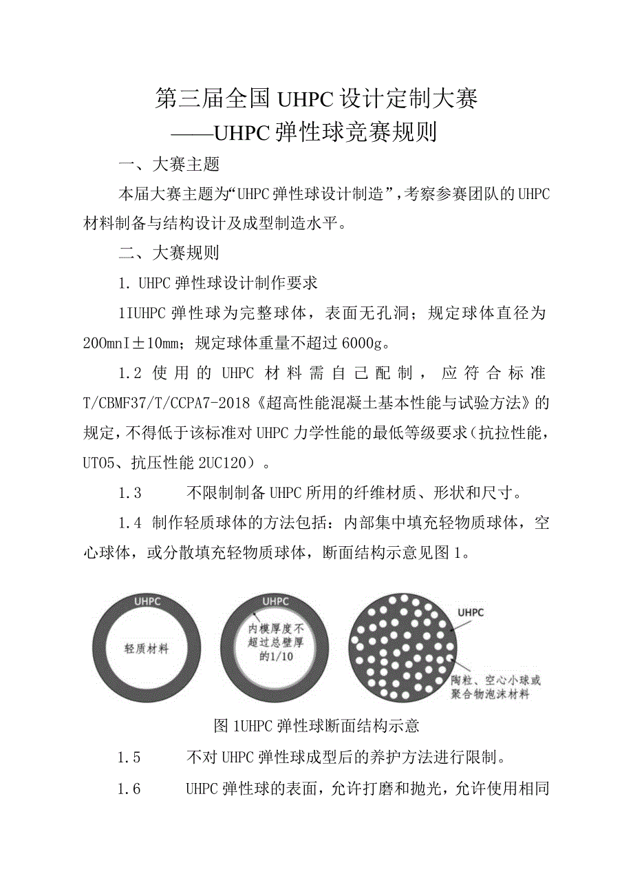 第三届全国UHPC设计定制大赛——UHPC弹性球竞赛规则.docx_第1页